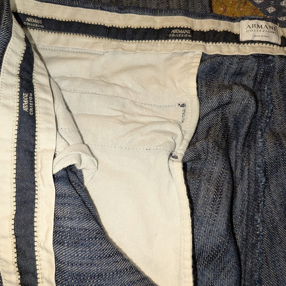 Giorgio Armani Men's Navy Striped Casual Dress Pants - Picture 10 of 14